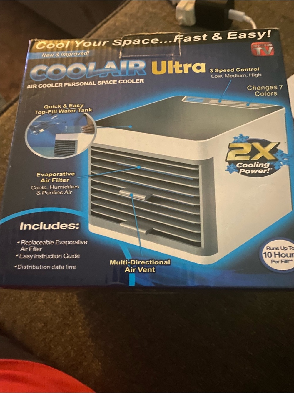 COOLAIR Ultra Personal Space Cooler in Blue and White